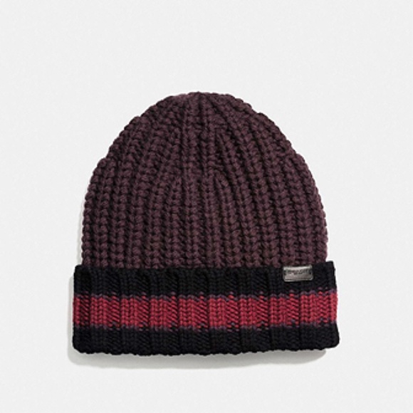 Coach Varsity Stripe Knit Beanie